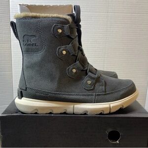 Sorel Explorer Next Joan Waterproof Grill Fawn Suede Boots Women's Size 7